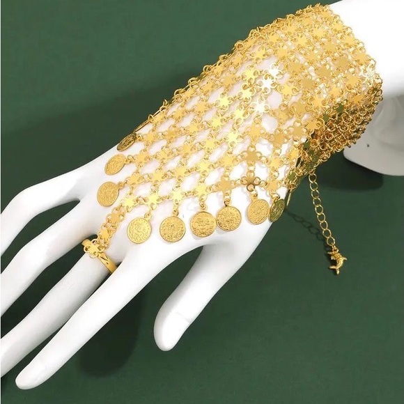 New Lira Attached Bracelet, Hesilk Bracelet, Hand Chain Bracelet, Muslim Jewelry - Picture 6 of 6